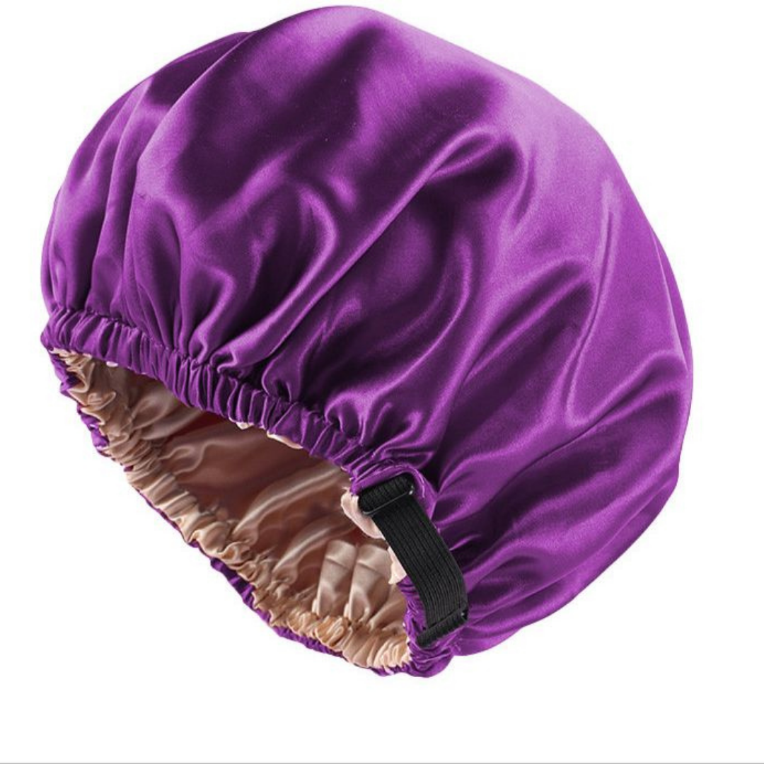 Reversible and adjustable satin bonnet